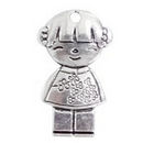 Small Girl Charm in Antique Silver Pewter