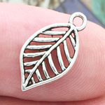 Leaf Charms for Jewelry Making Silver Pewter