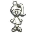Girl Charm in Antique Silver Pewter