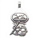 Elf Christmas Charm Pendant in Antique Silver Pewter
