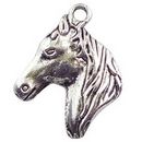 Horse Head Charm Medium Antique Silver Pewter