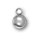 Baseball Charm 3D Antique Silver Pewter