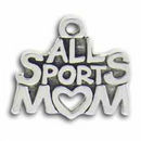 All Sports Mom Charm Antique Silver Pewter