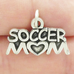 Soccer Mom Charm Antique Silver Pewter