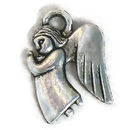 Praying Flying Angel Charm in Antique Silver Pewter