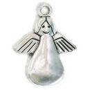 Medium Floating Angel Charm in Antique Silver Pewter with back message.