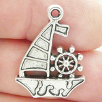 Sailboat Charms Wholesale in Antique Silver Pewter