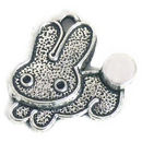 Cotton Tail Rabbit Charm in Antique Silver Pewter