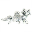 Fox Charm 3D in Antique Silver Pewter