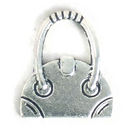 Ladies Purse Charm Thin in Antique Silver Pewter