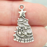 Christmas Tree Charms Wholesale in Antique Silver Pewter