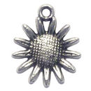 Sunflower Charm in Antique Silver Pewter