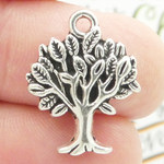 Tree Charms in Bulk in Antique Silver Pewter