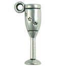Champagne Wine Charm Glass in Antique Silver Pewter