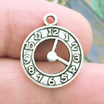 Face of Clock Charm in Antique Silver Pewter