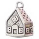 Gingerbread House Charm in Antique Silver Pewter