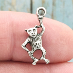 Monkey Charm in Antique Silver Pewter Small