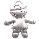Little Toddler Boy Charm Pendant in Antique Silver Pewter