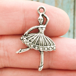 Ballerina Charm Silver Pewter