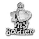I Love My Soldier Charm Antique Silver Pewter Military Charm