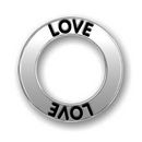 Affirmation Ring Love Charm in Antique Silver Pewter