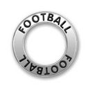 Affirmation Ring Football Charm in Antique Silver Pewter