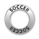 Affirmation Ring Soccer Charm in Antique Silver Pewter