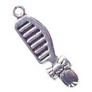 Comb Charm in Antique Silver Pewter