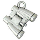 Binoculars Charm in Antique Silver Pewter