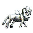 Lion Charm in Antique Silver Pewter
