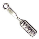Hairbrush Beauty Charm in Antique Silver Pewter