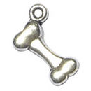 Dog Bone Charm Small in Antique Silver Pewter
