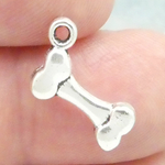 Dog Bone Charm Small in Antique Silver Pewter