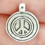 Silver Peace Charms Wholesale in Antique Pewter