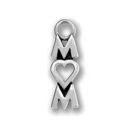 Mom Charm Antique Silver Pewter Vertical