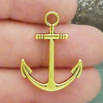 Gold Anchor Charms Bulk Pewter