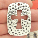 Hammered Cross Pendants Wholesale in Silver Pewter