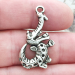 Dancing Alligator Charms Wholesale in Antique Silver Pewter
