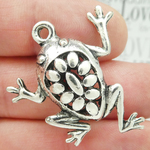 Silver Frog Pendant in Pewter