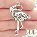 Art Deco Flamingo Pendant in Antique Pewter