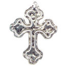 Cross Pendant Large in Hammered Antique Silver Pewter