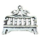 Decorative Bench Charm in Antique Silver Pewter