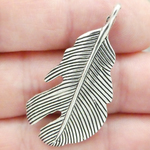 Silver Feather Charms Wholesale Bulk in Pewter