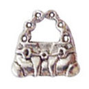 Tote Purse Charm in Antique Silver Pewter