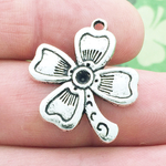 Four Leaf Clover Charm Silver Pewter