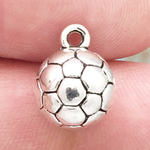 Soccer Ball Charms Wholesale in Antique Silver Pewter Medium
