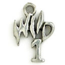 Wild 1 Word Charm in Antique Silver Pewter