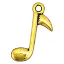 Gold Music Note Charm in Pewter