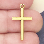 Simple Gold Cross Charms Wholesale in Pewter