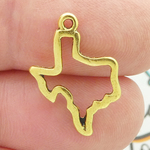 Outline Texas Charms Wholesale in Gold Pewter Small